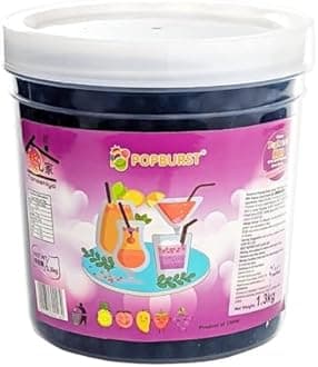 CNMART Fruity Popping Boba - Bursting Tapioca Pearls for Bubble Tea, Drinks & Dessert Toppings, 1.3kg (Grape)