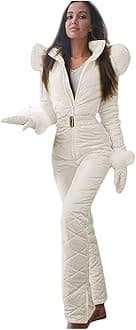 Womens One Piece Snowsuit Winter Onesie Warming Ski Suit Waterproof Insulated Snowsuit Ski Jumpsuit Outfits Skiwear