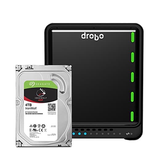 Drobo 5D3 16TB: 5-Drive Direct Attached Storage (DAS) Array with Seagate IronWolf HDDs – Dual Thunderbolt 3 and USB 3.0 type C ports (DRDR6A21-16TB)