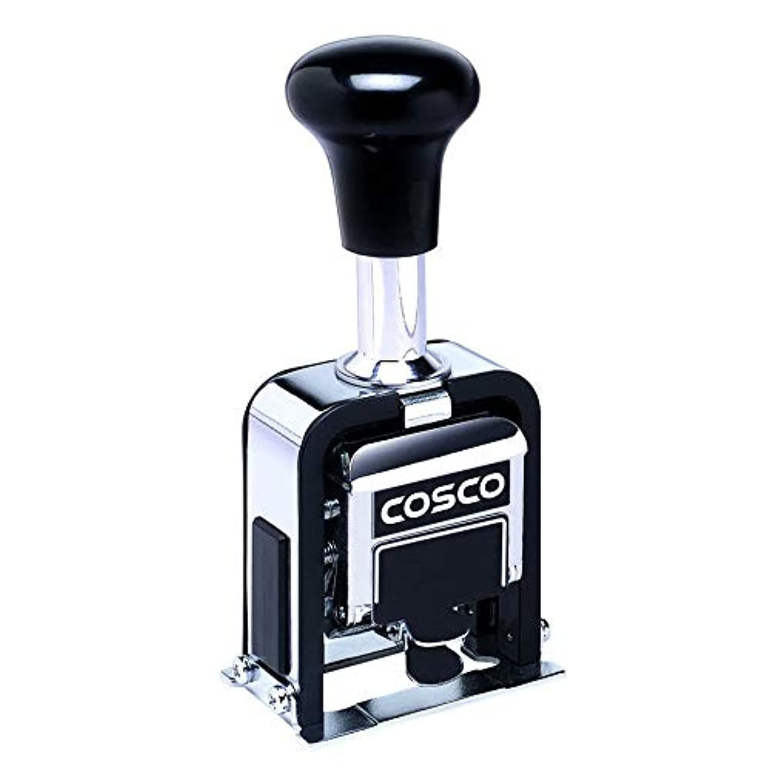 COSCO 2000PLUS Automatic Numbering Machine, 6 Wheels, Self-Inking, Black 0.75 x 0.25
