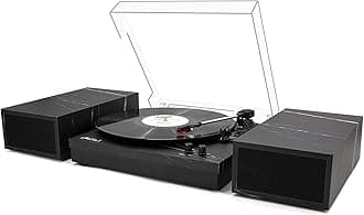 Turntable for vinyl with speakers
