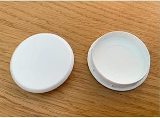 35mm White Hinge Hole Cover Caps - Kitchen Cabinets/Cupboard Doors (6 x White Hinge Hole Cap)