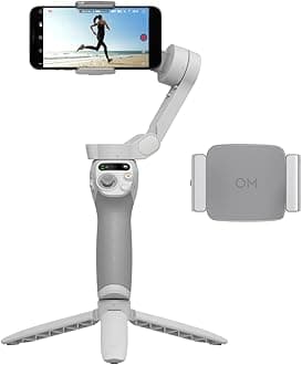 OSMO Mobile SE Fill Light Combo - Smart Stabilizer for Smartphone, Smartphone Clamp with Built-in DJI OM Auxiliary Light, Adjustable Brightness and Color Temperature, Accessories for Shooting in Low
