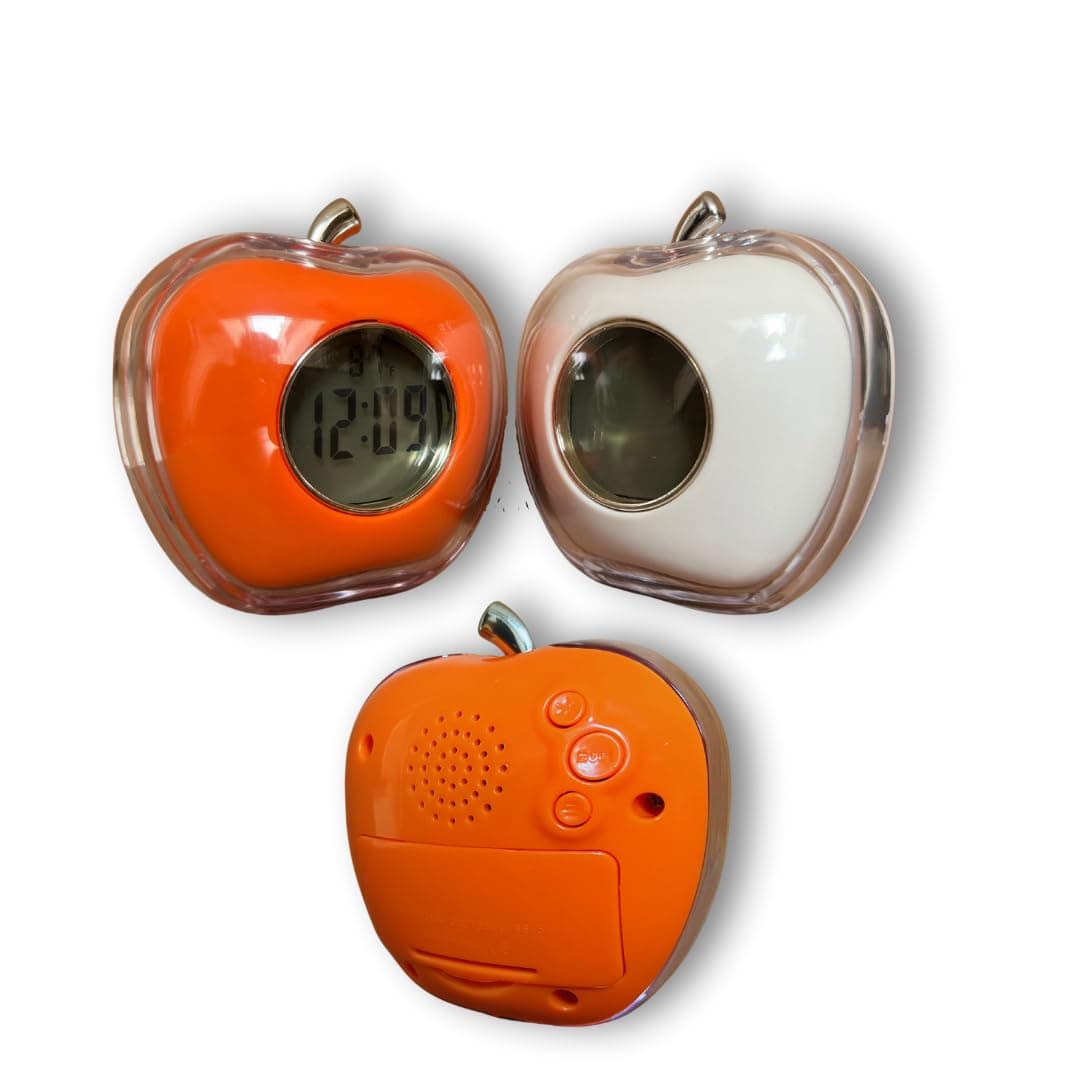 Torchit Talking Apple Shape Table Clock with Alarm - Cute and Functional Desktop Clock with Voice Time Announcement, Perfect for Kids and Adults