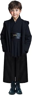 COSXINGYI Kids Boys Costume Robe Cloak with Hood Tunic Belt Pants Set Halloween Cosplay Outfit 6 years and up
