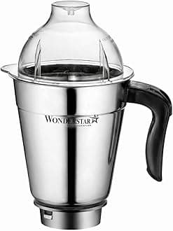 Wonder Star 1500ML Wet Mixer Grinder Jar for 2-Lock Mixers | Compatible with Preethi, Bajaj, Crompton & More | 4-Teeth Nylon Coupler | Aluminium 2-Lock Base