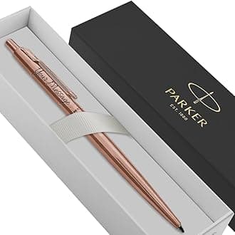 Parker Classic Slimline Ballpoint Personalised Pen In Classy Gift Box Ideal Anniversary, Birthday or Fathers Day Gift Perfect Men & Women Engraved Parker Pen With Laser Engraving (Rose Gold)