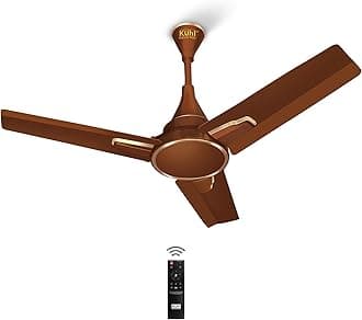 KUHL Prima A1 900 mm BLDC 65% Power Saving BLDC Ceiling Fan With Remote | BEE 5 Star Rated & ISI Marked | High Air Flow | 5 Year Warranty | Brown.