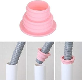 KPNG Drain Pipe Seal Hose Silicone Plug, Silicone Sealing Plug Kitchen Pipe Deodorant Sewer Seal Ring Washing Machine Drain Multipurpose Pipe Connector For Floor Drain Basin Bathroom Kitchen Sink Laundry Room (3 Piece, Color:Pink)
