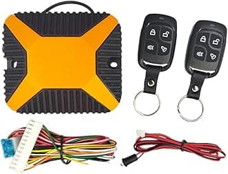 Car Keyless Entry System Kit with 2 Remote Controllers Vehicle Central Locking Kit to Remotely Lock and Unlock Car Rise Power Window CSD-403/T105