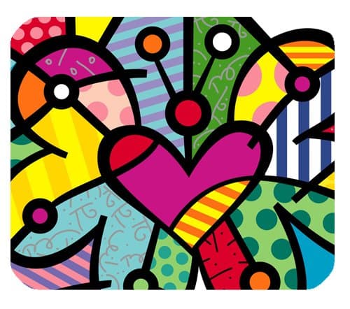 Britto Romero Pop Art Pattern Hearts Customized Rectangle Mousepad