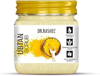 DR.RASHEL Ubtan Scrub For Face & Body | With Haldi, Chandan & Kesar | Skin Brightening | Tan & Dead Skin Removal | Deep Exfoliation | 380ml