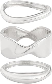 Gold Bangle Bracelets for Women Silver Plated Wide Wire Chunky Cuff Bracelets Trendy Hinged Cuff Open Wide Chunky Silver Bracelet Irregular Minimalist Bangle Jewelry