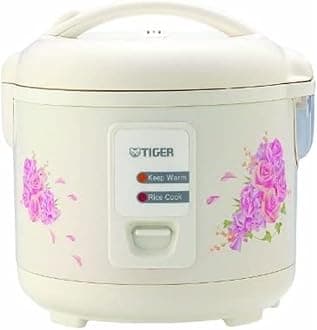 JAZ-A18U-FH 10-Cup (Uncooked) Rice Cooker and Warmer with Steam Basket, Floral White