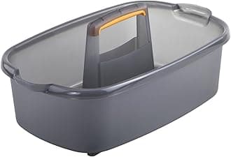 Casabella 62441 Rectangular Storage Caddy, Graphite , 4 gallons, Gray and Orange