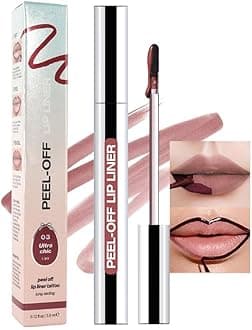 Matte Liquid Lip Stain Peel Off Lip liner Tattoo, Brownish Red Matte Peel Off Lip Stain, Long Lasting Waterproof Lipstick Lip Gloss Stain, Transfer-proof for All Skin Types, 0.12 fl oz 03#