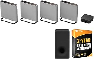 Sony HTA9M2 BRAVIA Theater Quad with 16 Total Speakers, Dolby Atmos/DTS:X Bundle with Premium SA-SW3 6.3" 200W Wireless Subwoofer + 2 Year CPS Enhanced Protection Pack