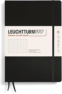 LEUCHTTURM1917 - Notebook Hardcover Composition B5-219 Numbered Pages for Writing and Journaling (Black, Dotted)