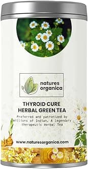 Natures Organica Thyroid Cure Herbal Green Tea, Ayurvedic Tea for Thyroid Health, Hypothyroidism - 100% Natural, Restore healthy T3,T4 levels (100gm, Pack of 1)