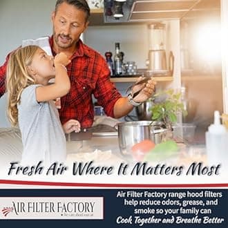 Air Filter Factory Replacement For 41F, 97007696, 97005687 Broan Nutone Range Hood Grease Mesh Charcoal Carbon Combo - Filter Size 8.75 x 10.5 x .44 Inches