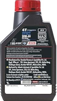 Motul 3000 4T Plus 20W40 API SN HC Tech Engine Oil for Bikes (1 L) (Pack of 2)