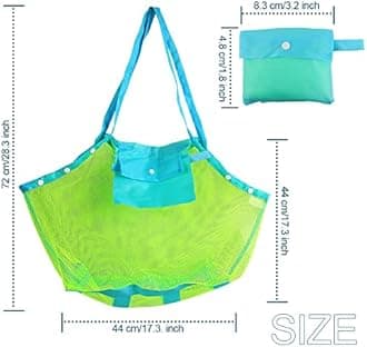 ACTOYS Sand Toy Bag, Beach Bag, Large, Mesh Bag, Sand Toy, Green Beach Toy Bag, Bag Sand Toy, Mesh Bag, Sand Toy for Beach Holiday Outdoor Beach