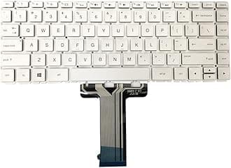 GinTai US Laptop Keyboard with Backlit Replacement for HP Pavilion X360 14-BA 14T-BA 14M-BA 14-BS, Silver