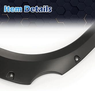 PIT66 Fender Flare, Compatible with 2007-2013 Toyota Tundra 4-Piece Fender Flare Set Black Pocket/Rivet Style Smooth Finish