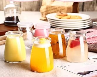 Vency Set of 6 Spice Glass Storage Jar for Masala, Dry Fruits, Mouth Fresheners Storage Jar and Container With Rust Proof Air Tight Stainless Steel Lid