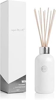 Capri Blue Volcano Reed Diffuser Set - Includes Reed Diffuser Sticks, Fragrance Oil, and Glass Bottle - Luxury Scented Room Freshener - White (8 fl oz)