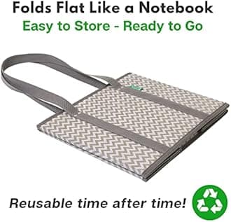 Creative Green Life Reusable Grocery Box Bags (3 Pack). Large Heavy Duty Shopping Bags