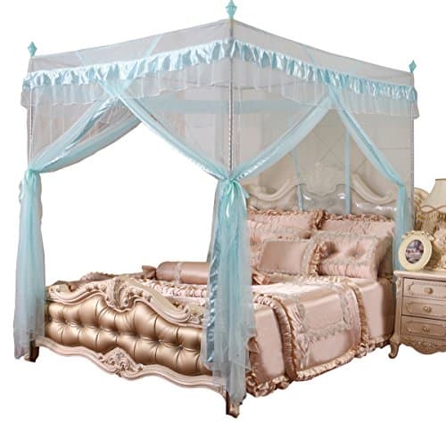 Sky Blue Canopy Bed Curtains