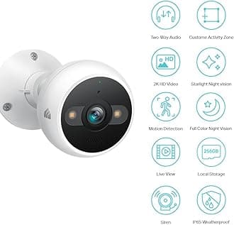 Kasa 4MP 2K Security Camera Outdoor Wired, IP65, Starlight Sensor & 98 Ft Night Vision, Motion/Person Detection, 2-Way Audio w/Siren, Cloud/SD Card Storage, Alexa &Google Assistant Compatible(KC420WS)