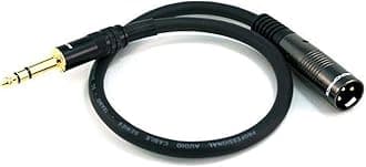 Monoprice 104759 1.5-Feet Premier Series XLR Male to 1/4-Inch TRS Male 16AWG Cable Black