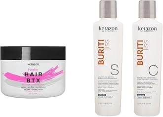 KERAZON Brazilian Hair BTX Treatment For All Hair Types + Sulfate Free and Sodium Free Shampoo & Conditioner KIT