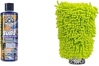 Chemical Guys CWS21216M Car Wash Starter Bundle - HydroSuds Ceramic SiO2 Shine High Foaming Car Wash Soap, 16 oz, Berry Scent + Chenille Wash Mitt (2 Items) Works on Cars, Trucks, SUVs, RVs & More