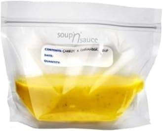 Lakeland Soup 'n' Sauce Sealed Freezer Clear Storage Bags, 1 Litre - Pack of 20