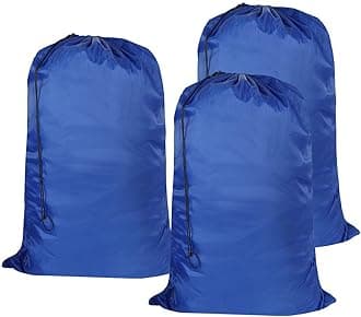 Washable Travel Laundry Bag with Drawstring (3 Pack), Large Dirty Clothes Bag Fit a Laundry Basket or Clothes Hamper, Enough to Hold 4 Loads of Laundry,26x39 inches RoyalBlue 3