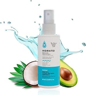 Hidratei Brazilian Healthy Leave In Conditioner Anti-Frizz Spray | Vegan Hair Treatment for All Hair Types | 24+ Hour Protection from UV, Heat, & Frizz | Reduces Breakage 2.03 Oz