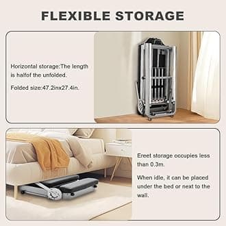 Foldable Pilates Reformer, Home Pilates Reformer Machine with 5 Metal Resistance Springs, Maximum Tension 150 lbs Pilates Equipment Exerciser for Home Workout and Gym