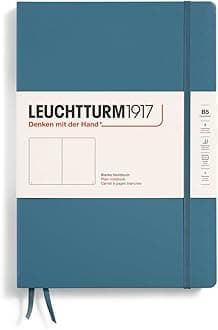 LEUCHTTURM1917 - Notebook Hardcover Composition B5-219 Numbered Pages for Writing and Journaling (Stone Blue, Plain)