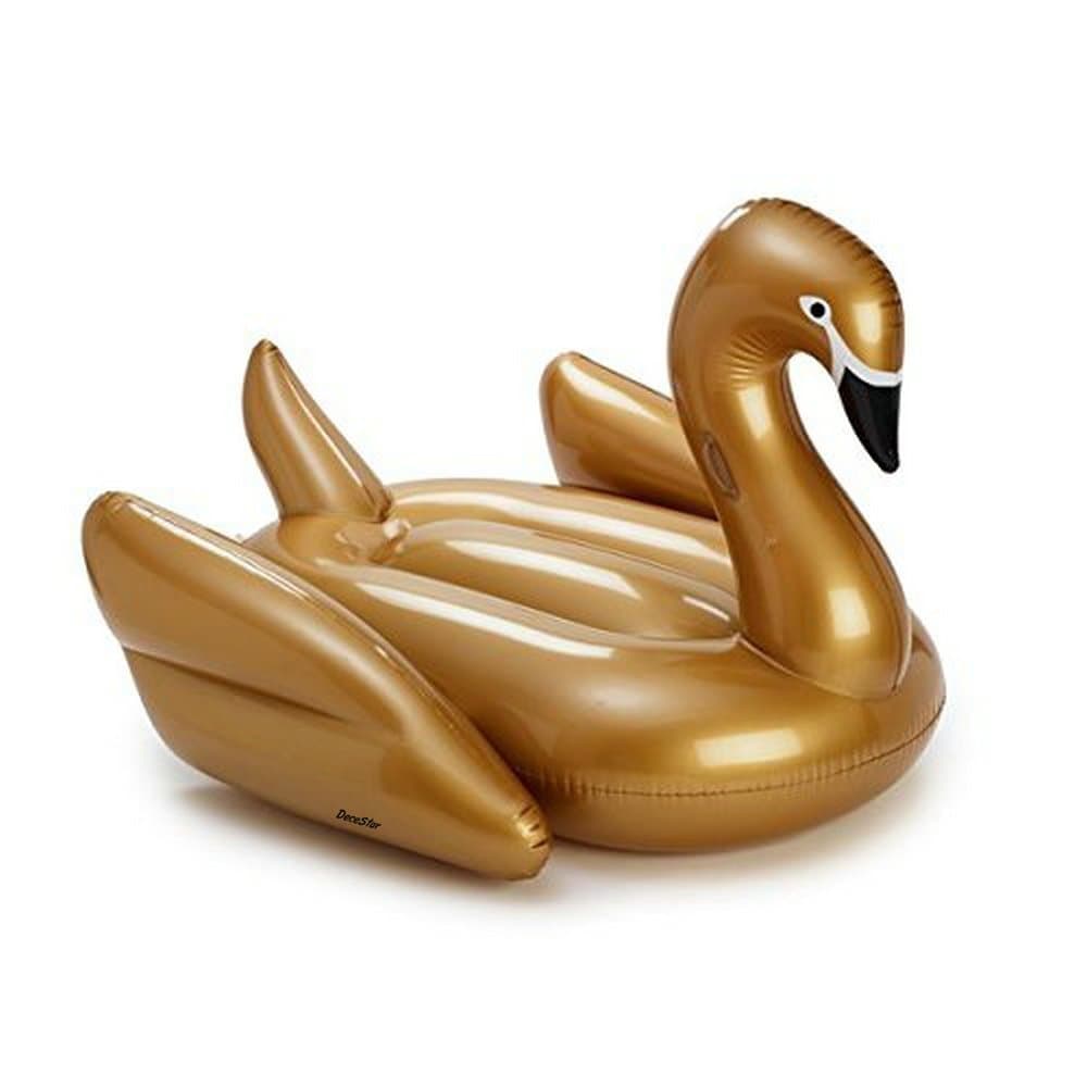 Decestar Inflatable Golden Swan Pool Float with Rapid Valves, Pool Party Toys Inflatable Float Toy Pool Loungers Toy for Adults & Kids