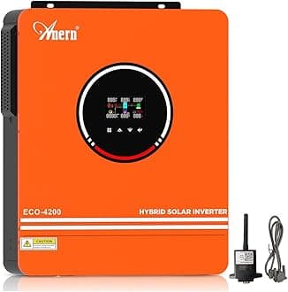 Anern 4200W Hybrid Solar Inverter 24V DC to 220-240VAC,Off Grid Pure Sine Wave Inverter with 120A MPPT Solar Charge Controller, Works with Lead Acid and Lithium Battery PV Max 450V Input