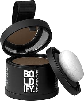 BOLDIFY Hairline Powder - Root Touch Up Hair Color for Gray Coverage - Bald Spot Concealing Hair Powder for Women & Men - 24-Hour Stain-Proof - Light Brown