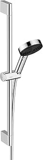Pulsify S 1-Spray Handshower with Slide Bar and Hose, PowderRain, IntenseRain, Pulsating Massage, in Chrome, 24162001