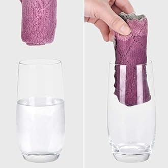 OstWony 12PCS Super Absorbent Cleaning Cloths, Kitchen Towels Dish Towels, Multipurpose Reusable Dish Cloths, Double-Sided Microfiber Cleaning Rags for Furniture, Car, Tea, Bowl, 10x 6 inch，