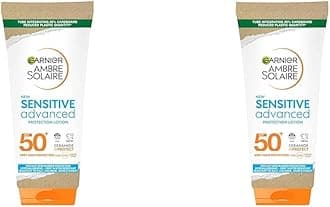 Garnier Ambre Solaire SPF 50+ Sensitive Advanced Sun Cream, For Sensitive Skin, Water Resistant & Non-Greasy Sunscreen, SPF 50 UVA & UVB Protection, Approved by Cruelty Free International, 175ml