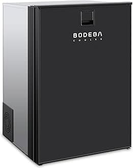 BODEGACOOLER 12 Volt Refrigerator, 116.2Quart RV Refrigerator with Freezer, Dual Modes RV Fridge with LED, (5℉-50℉) Travel Compressor Refrigerator 12/24V DC for Boat, Caravan, Truck, Camping (Black)
