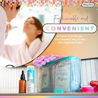 MUMI Travel Toiletry Bag Set of 3 – Water-Resistant Toiletry Bags for Women & Men – Clear Bags for Toiletries, Skincare, Makeup & Travel Essentials – Lightweight, Durable & Portable Organizer, Aqua