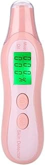 Skin Hydration Tester, Digital LCD Display Corneometer Skin Hydration Precision Skin Sensor Tester Facial Water Oil Analyzer (Roseate)